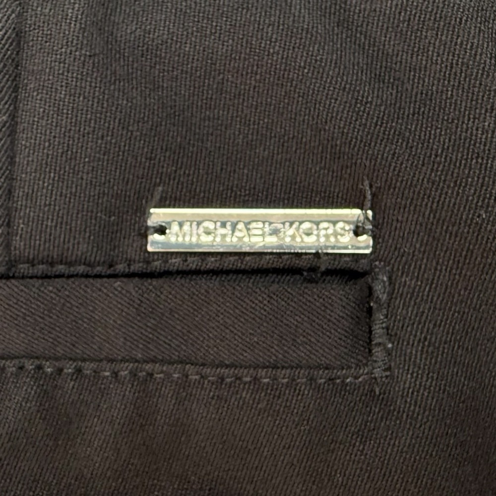 Michael Kors Tapered Dress Pants 8 Black Stretch Workwear Quiet Luxury Designer - Picture 7 of 11